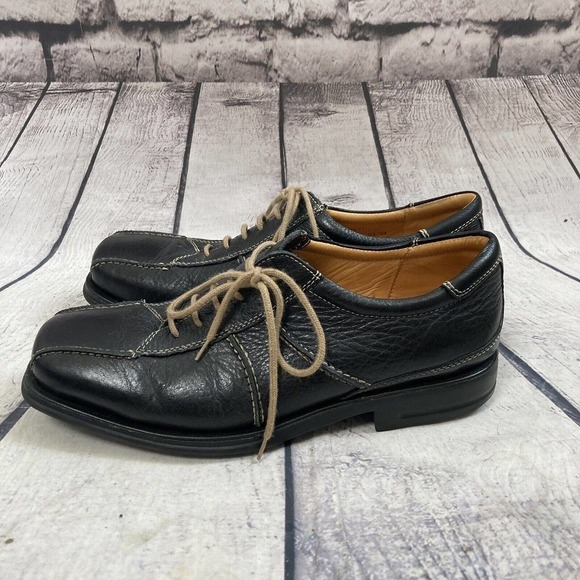 Sandro Comfort Walk Black and Tan Stitched Oxford‎ Shoes mens size 9D Brazil